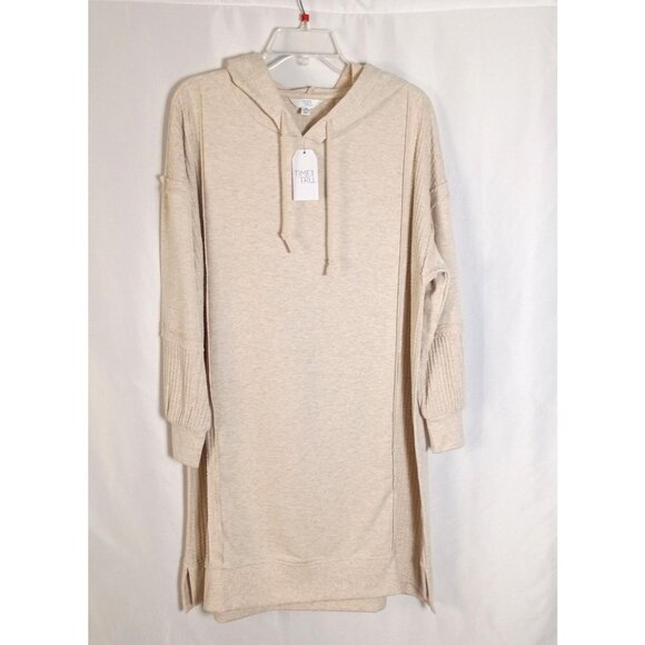 Time And Tru Women's Hooded Dress Oatmeal Heather XL NWT Casual Comfy - Picture 2 of 7